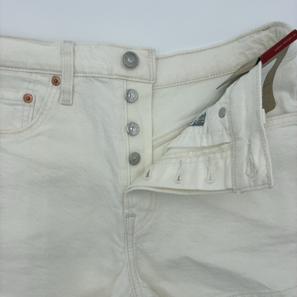 Levi’s 501 Women’s White Denim Shorts Button Fly Size 28 NWT Classic - Picture 3 of 12